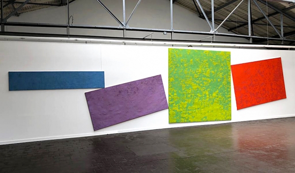 "The Shape of Things - LaBute Doppelgänger", installation view 3x12m, Oil and pigments on canvas